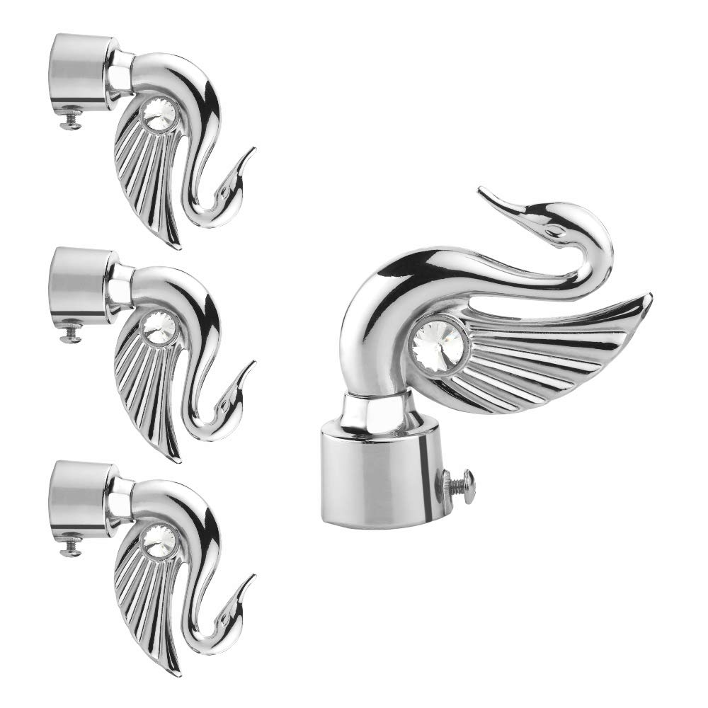 GLOXY Stainless Steel Curtain Bracket Finials With Heavy Support For Door  And Window Fittings (Silver Animal)